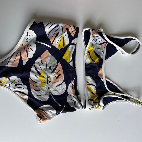 L*Space Blue, Yellow, Pink Palm Leaf High Waisted Bikini - Picture 8 of 13